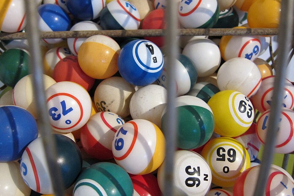 Lottery balls in a draw drum